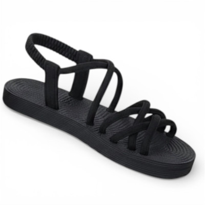 Sandalia Negra Moderna y Vers&aacute;til Mujer Talla 36 Ref N1